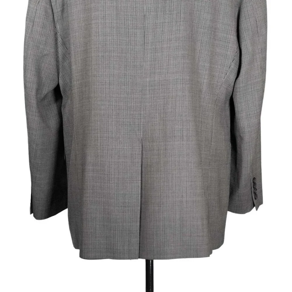 Chaps Ralph Lauren Mens Blazer Gray Check 100% Wool Lined Jacket Sport Coat 44R